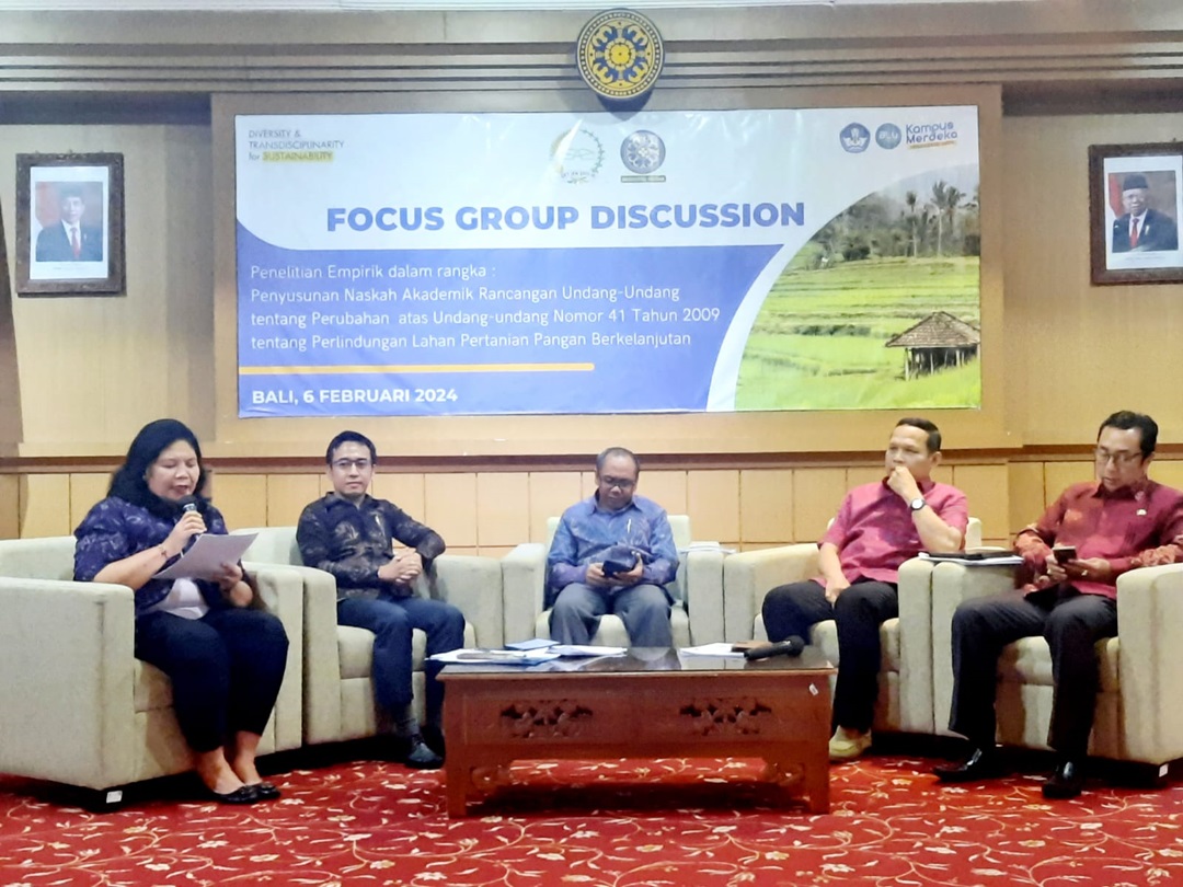 Kaji Perlindungan Lahan Pertanian Pangan Berkelanjutan, Pascasarjana Unud Bekerjasama dengan Setjen DPD RI Gelar FGD